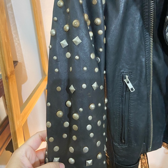 MAISON SCOTCH VINTAGE STUDDED LEATHER JACKET  . Size - M - Picture 17 of 17